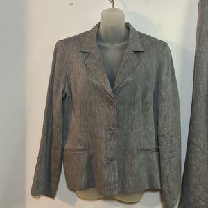 Jones New York Blazer Women's Size 14 Fully Lined Grey Hidden Snap Front
